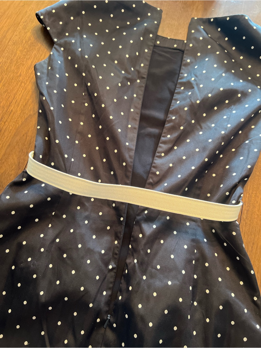 Vintage Christian Dior navy polka dot dress - Picture 8 of 9